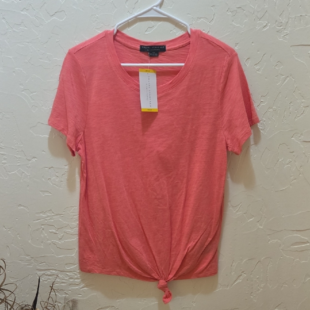 3/$10 Coral Knot-Front Short Sleeve Tee